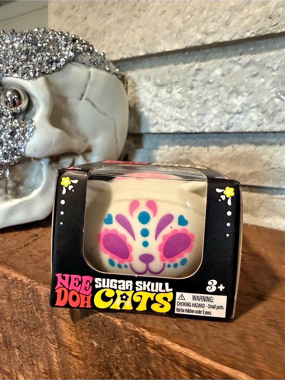 Schylling NeeDoh Sugar Skull 💀 Cat 🐱Halloween